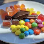 Candy Similar Choices: 13 Irresistible Look-Alikes You’ll Love More Than The Real Thing 5 colorful candy similar lookalikes on plate
