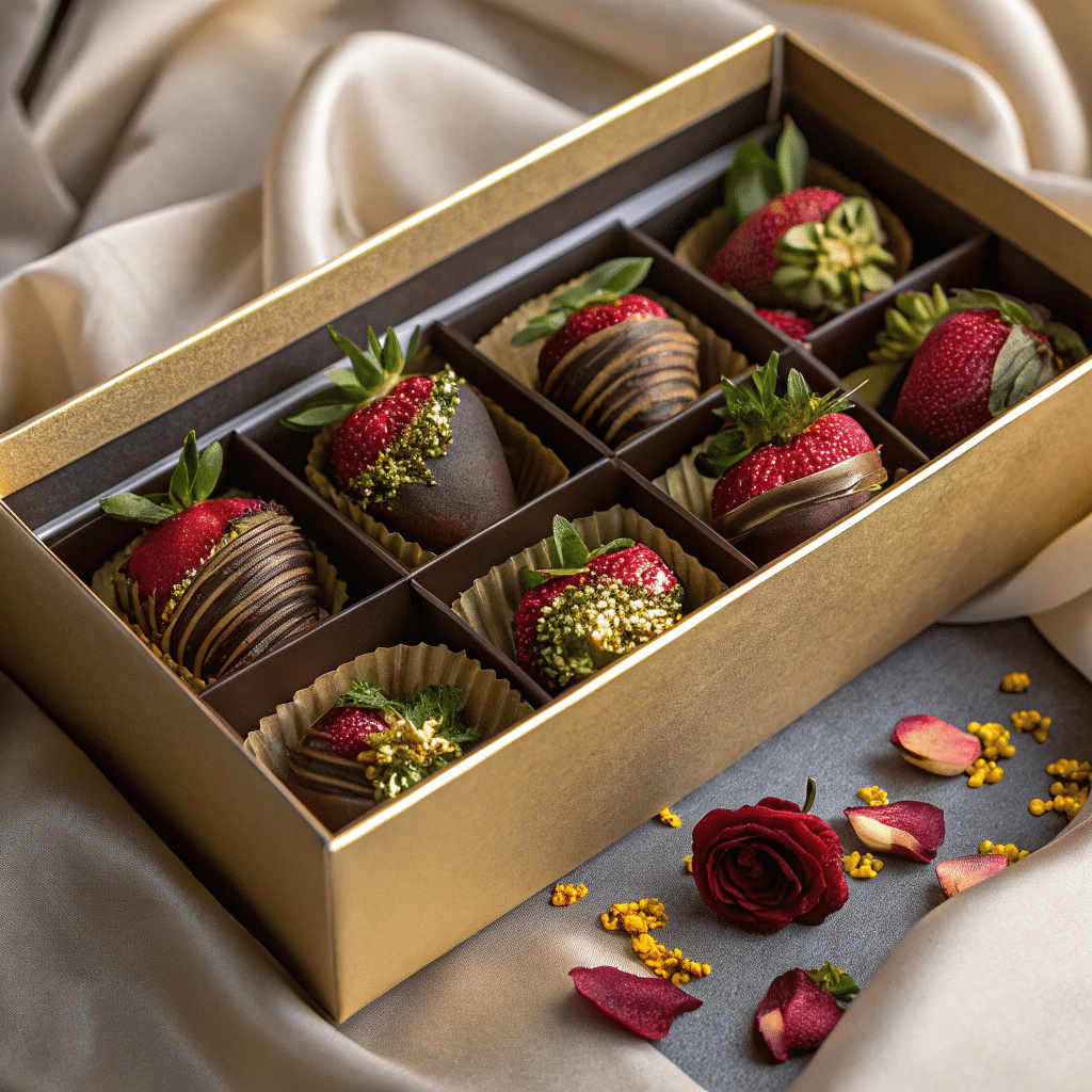 Dubai-style chocolate-covered strawberries